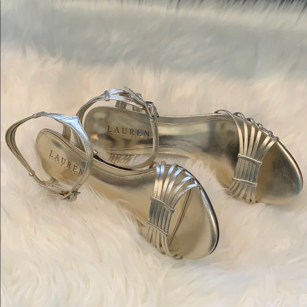 Ralph Lauren gold heel sandals